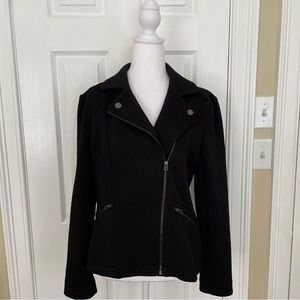 Roz & Ali Women’s Black Quilted Moto Jacket Size M